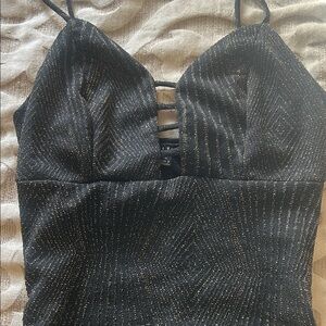 Haute Monde Black and Gold Dress